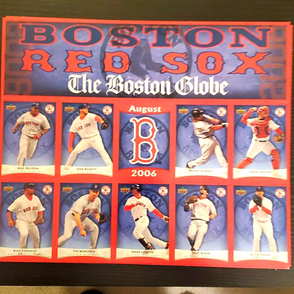 BOSTON RED SOX  UNCUT TRADING CARDS 2006